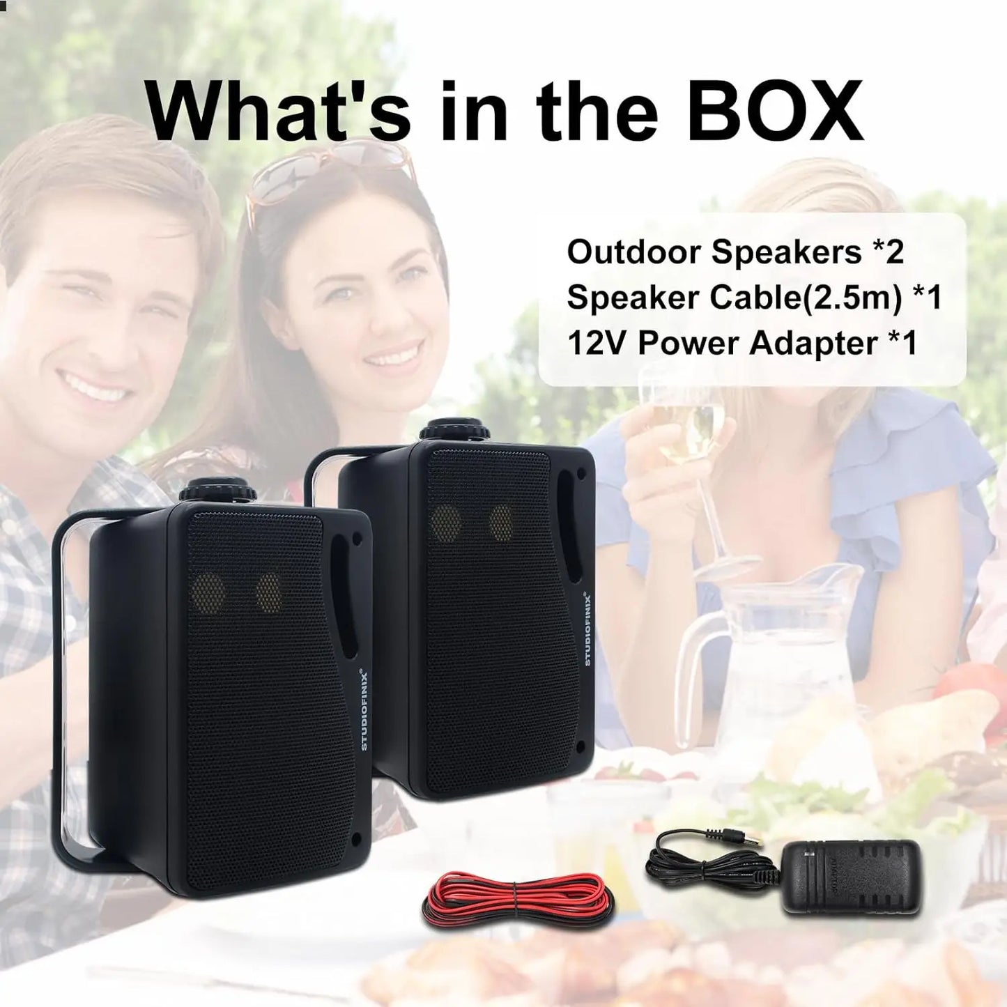 Outdoor Bluetooth Speakers - Waterproof 3 Way Speaker System, Durable Wall Mount - ZOOMNSTORE