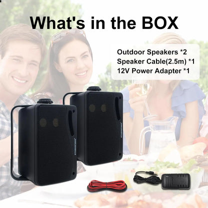 Outdoor Bluetooth Speakers - Waterproof 3 Way Speaker System, Durable Wall Mount - ZOOMNSTORE