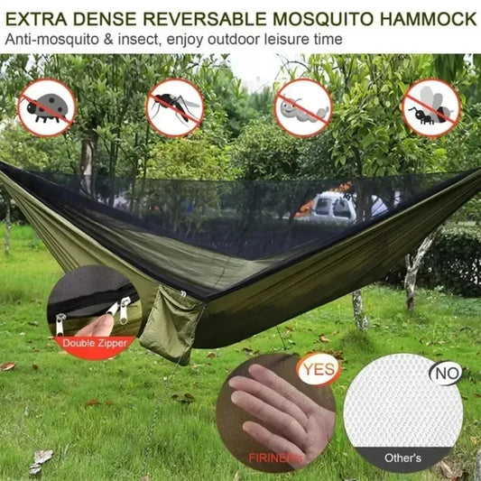 2-Person Camping Hammock with Mosquito Net - Portable Outdoor Sleeping Bed - ZOOMNSTORE