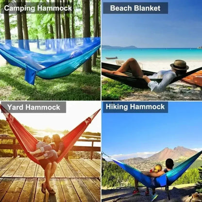 2-Person Camping Hammock with Mosquito Net - Portable Outdoor Sleeping Bed - ZOOMNSTORE