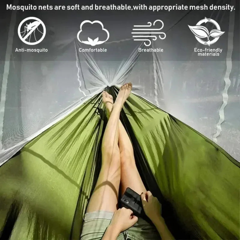 2-Person Camping Hammock with Mosquito Net - Portable Outdoor Sleeping Bed - ZOOMNSTORE