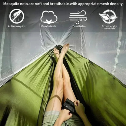 2-Person Camping Hammock with Mosquito Net - Portable Outdoor Sleeping Bed - ZOOMNSTORE