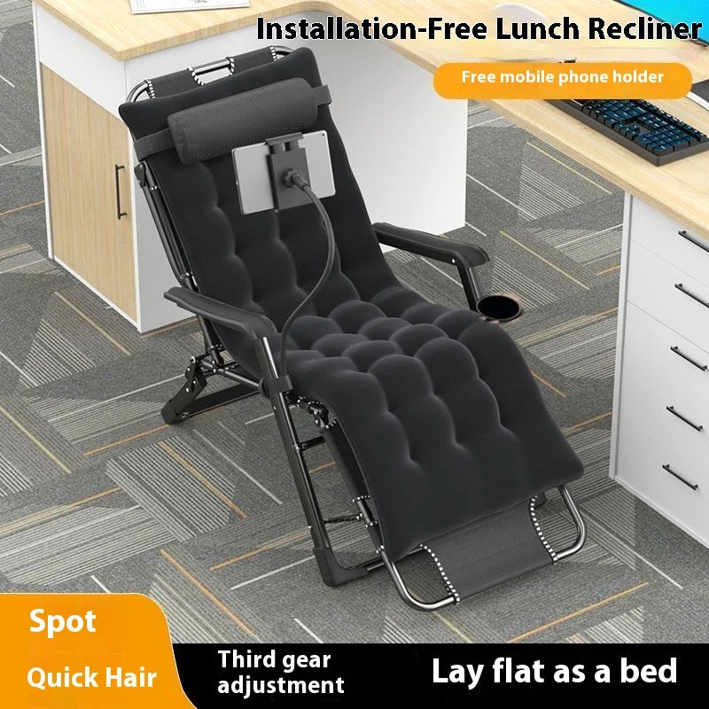 GIANXI Outdoor Recliner - Padded Folding Lounge Chair with Phone Stand - ZOOMNSTORE