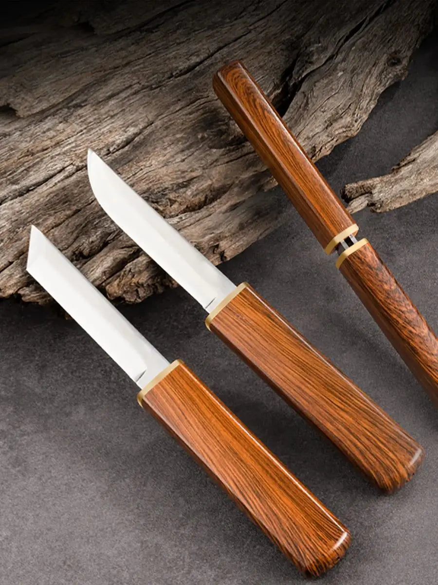 2-in-1 Stainless Steel Utility Knife - Outdoor Paring  Meat Cutter - ZOOMNSTORE