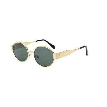 Oval Sunglasses - Metal Frame Classic Shades for Women Men | Trendy Eyewear - ZOOMNSTORE