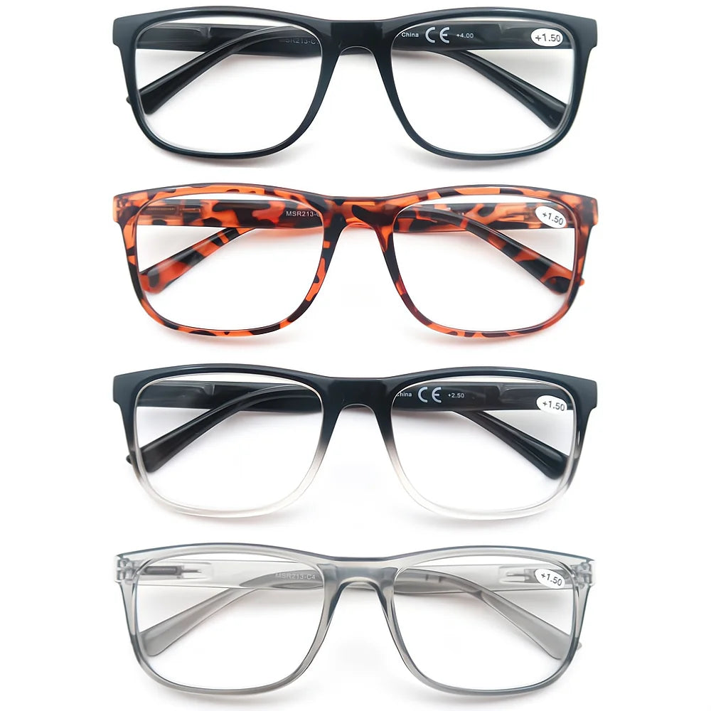Oversized Reading Glasses - Wide Square Eyeglasses With Spring Hinge For Men & Women - ZOOMNSTORE