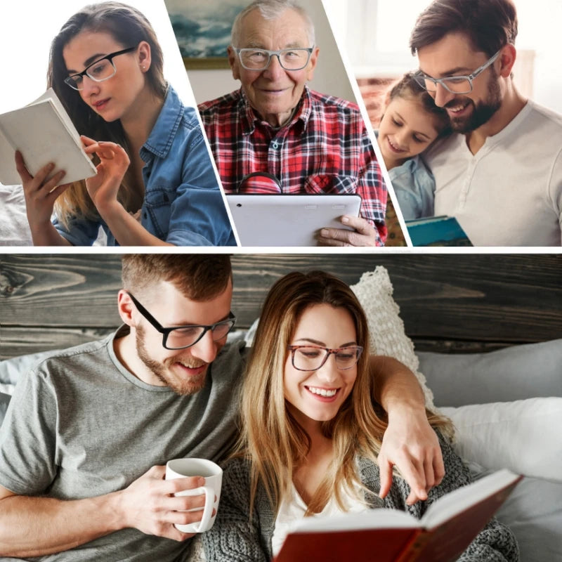 Oversized Reading Glasses - Wide Square Eyeglasses With Spring Hinge For Men & Women - ZOOMNSTORE