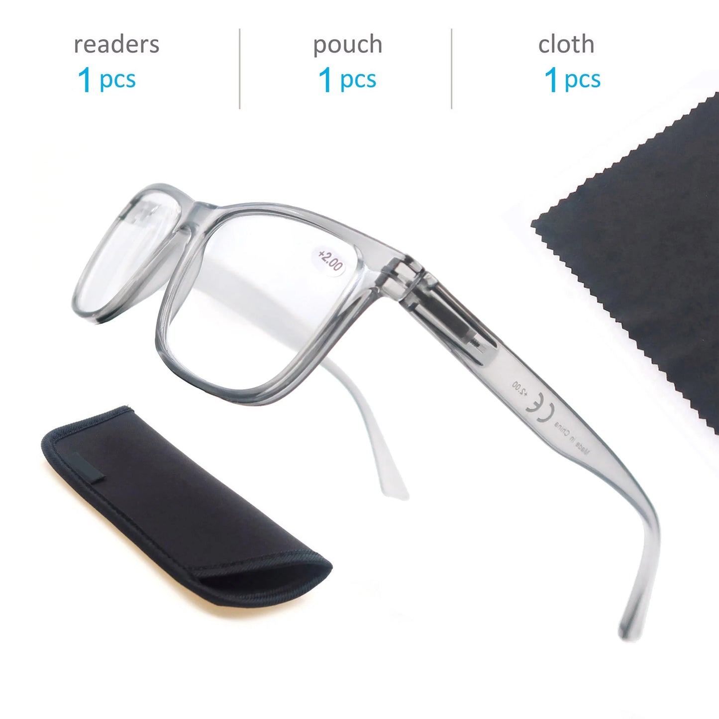 Oversized Reading Glasses - Wide Square Eyeglasses With Spring Hinge For Men & Women - ZOOMNSTORE