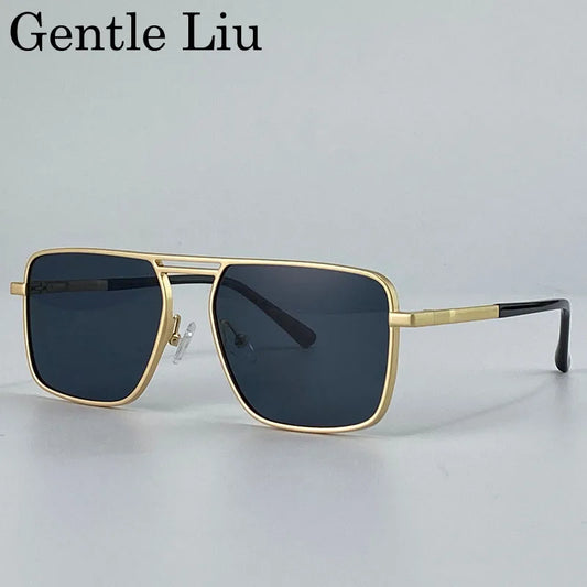 Oversized Square Punk Sunglasses - Retro Steampunk UV400 Eyewear for Men - ZOOMNSTORE