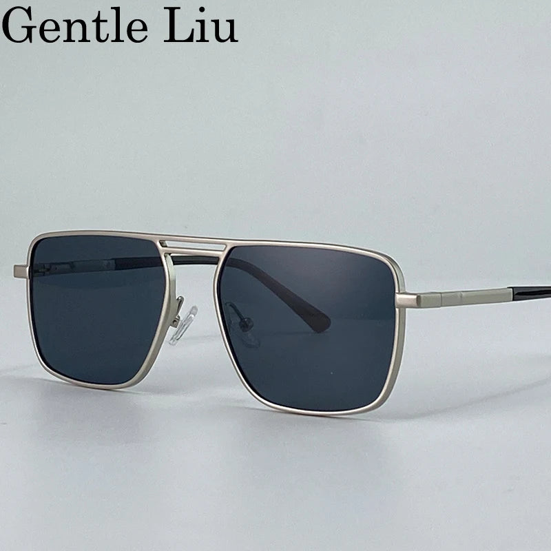 Oversized Square Punk Sunglasses - Retro Steampunk UV400 Eyewear for Men - ZOOMNSTORE