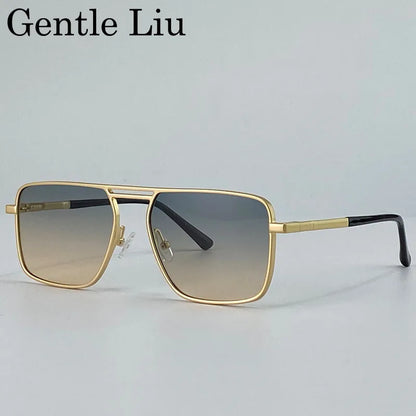 Oversized Square Punk Sunglasses - Retro Steampunk UV400 Eyewear for Men - ZOOMNSTORE