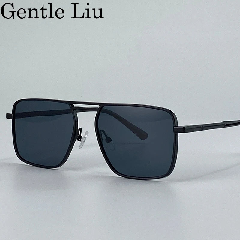 Oversized Square Punk Sunglasses - Retro Steampunk UV400 Eyewear for Men - ZOOMNSTORE