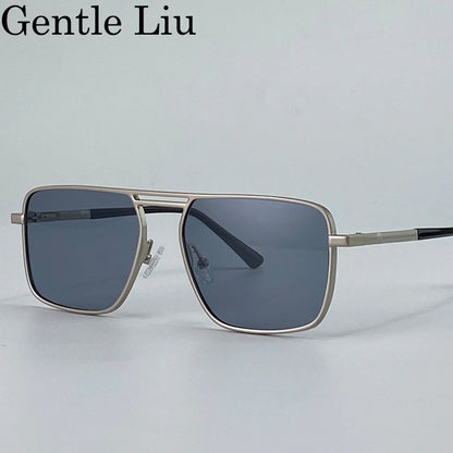 Oversized Square Punk Sunglasses - Retro Steampunk UV400 Eyewear for Men - ZOOMNSTORE