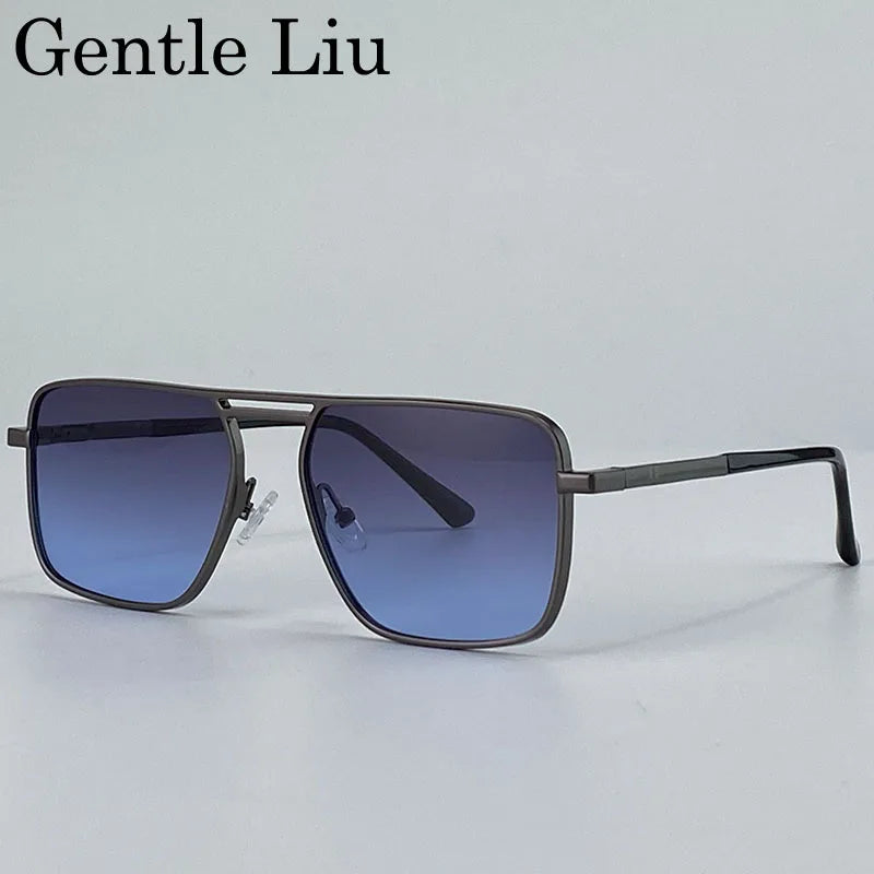 Oversized Square Punk Sunglasses - Retro Steampunk UV400 Eyewear for Men - ZOOMNSTORE