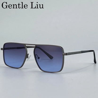 Oversized Square Punk Sunglasses - Retro Steampunk UV400 Eyewear for Men - ZOOMNSTORE