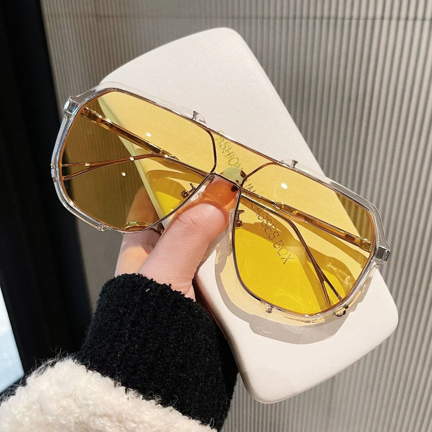 Oversized UV400 Sunglasses - Unique One Piece Fashion Eyewear for Men  Women - ZOOMNSTORE