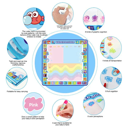 Oversized Water Canvas Pens - Montessori Learning Drawing Blanket for Kids - ZOOMNSTORE