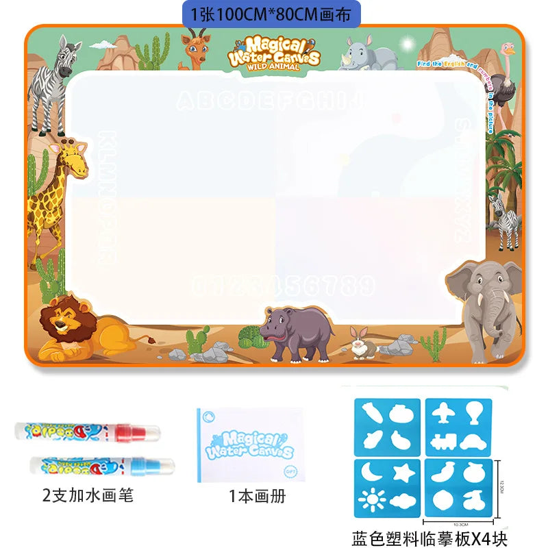Oversized Water Canvas Pens - Montessori Learning Drawing Blanket for Kids - ZOOMNSTORE