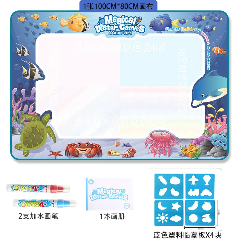Oversized Water Canvas Pens - Montessori Learning Drawing Blanket for Kids - ZOOMNSTORE