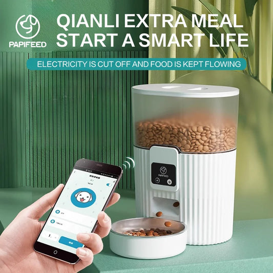 PAPIFEED cat automatic feeder dog fixed feeding machine cat food dog food wifi remote smart cat pet food dispenser - ZOOMNSTORE