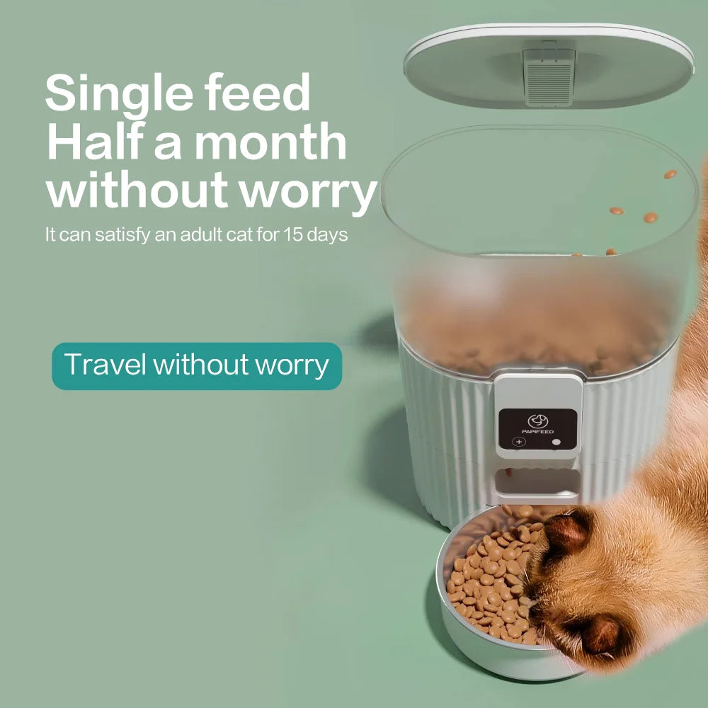 PAPIFEED cat automatic feeder dog fixed feeding machine cat food dog food wifi remote smart cat pet food dispenser - ZOOMNSTORE