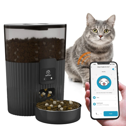 PAPIFEED cat automatic feeder dog fixed feeding machine cat food dog food wifi remote smart cat pet food dispenser - ZOOMNSTORE