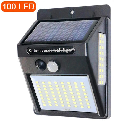 PIR Motion Sensor 100LED Sunlight control 3 sided Solar Energy Street light Yard Path Home Garden Solar Power lamp Wall Light - ZOOMNSTORE