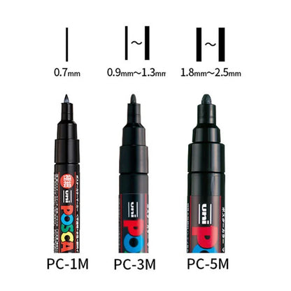 16pcs Japan UNI POSCA Markers Set Acrylic Graffiti Drawing Permanent Waterproof Children's Drawing PC-3M/1M/5M Art Supplies - ZOOMNSTORE