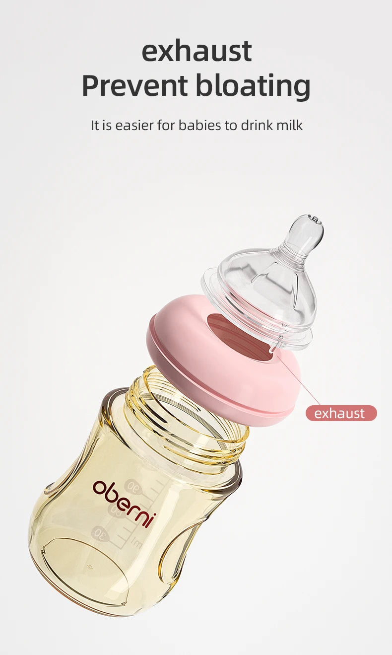 Oberni 150ml+180ml PPSU Imitated Breast Baby Milk Bottle set Anti bloating 0-6 Newborn Baby Bottle With Resistant to Falling - ZOOMNSTORE