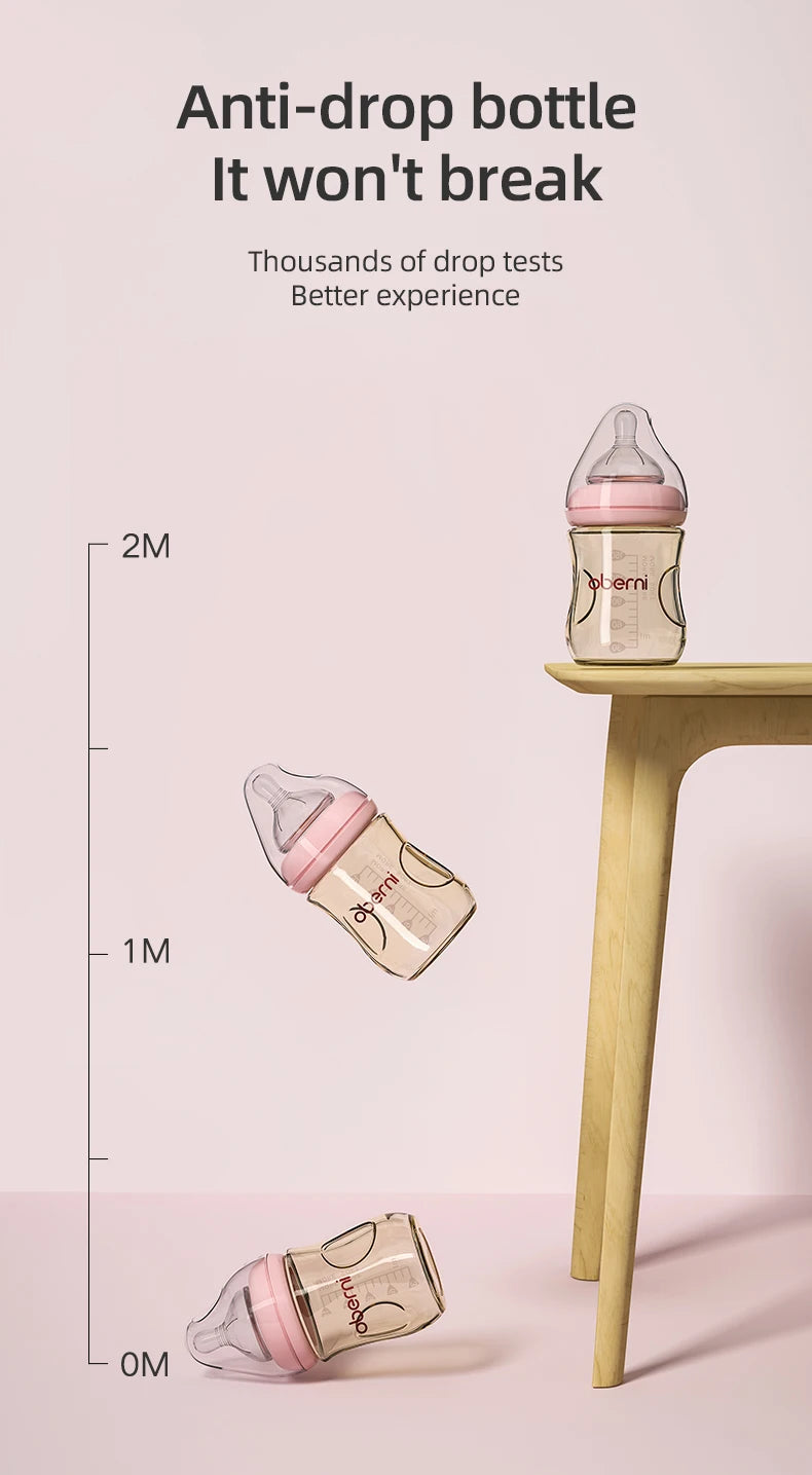Oberni 150ml+180ml PPSU Imitated Breast Baby Milk Bottle set Anti bloating 0-6 Newborn Baby Bottle With Resistant to Falling - ZOOMNSTORE