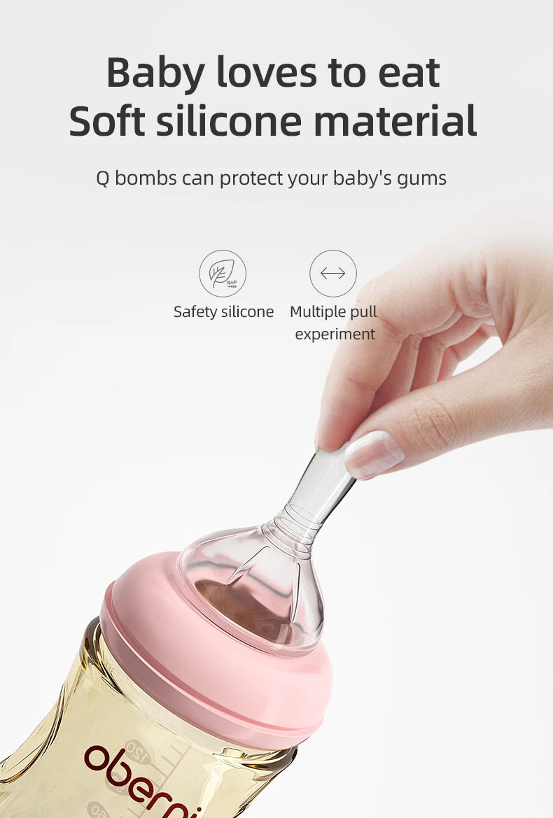 Oberni 150ml+180ml PPSU Imitated Breast Baby Milk Bottle set Anti bloating 0-6 Newborn Baby Bottle With Resistant to Falling - ZOOMNSTORE
