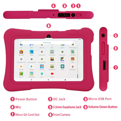 PRITOM 7 Inch Kids Tablet Quad Core Android 10 32GB WiFi Bluetooth Educational Software Installed - ZOOMNSTORE