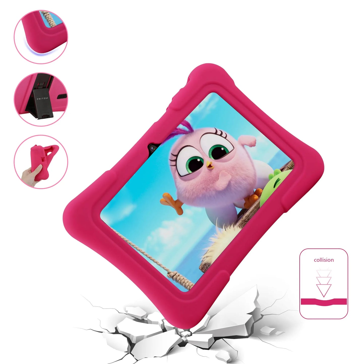 PRITOM 7 Inch Kids Tablet Quad Core Android 10 32GB WiFi Bluetooth Educational Software Installed - ZOOMNSTORE