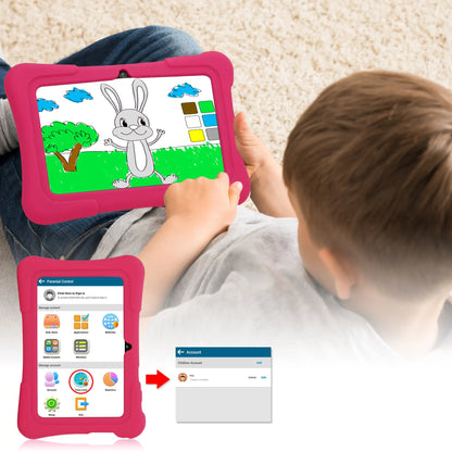 PRITOM 7 Inch Kids Tablet Quad Core Android 10 32GB WiFi Bluetooth Educational Software Installed - ZOOMNSTORE