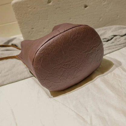 PU Bucket Bag - Women Shoulder Bag With Zipper Closure & Single Strap Fashion - ZOOMNSTORE