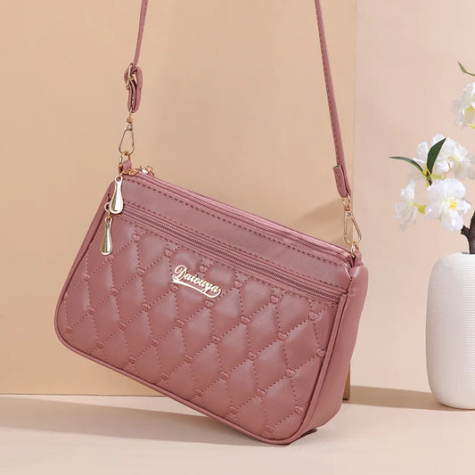 PU Leather Crossbody Bag - Fashionable Embroidered Shoulder Purse for Women - ZOOMNSTORE