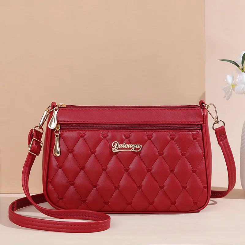 PU Leather Crossbody Bag - Fashionable Embroidered Shoulder Purse for Women - ZOOMNSTORE