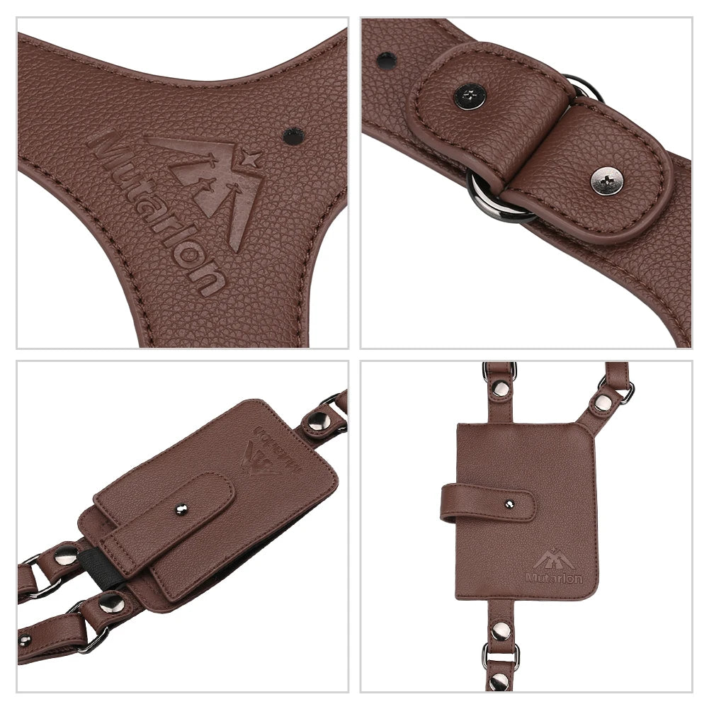 PU Leather Shoulder Bag - Anti-Theft Double Strap Holster With Secure Buckle Closure - ZOOMNSTORE