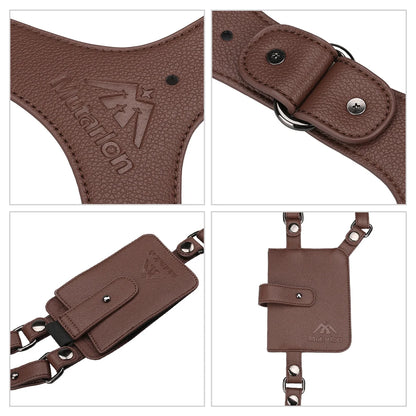 PU Leather Shoulder Bag - Anti-Theft Double Strap Holster With Secure Buckle Closure - ZOOMNSTORE