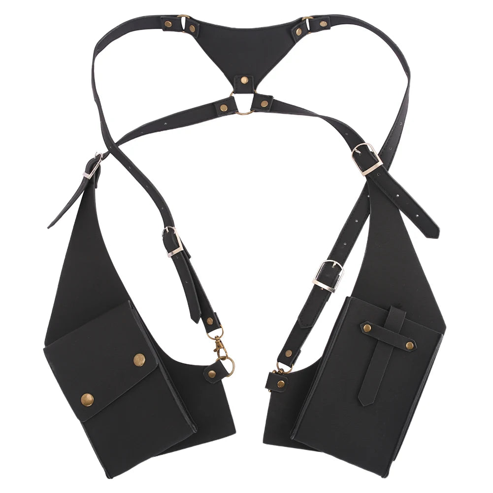 PU Leather Shoulder Bag - Anti-Theft Double Strap Holster With Secure Buckle Closure - ZOOMNSTORE