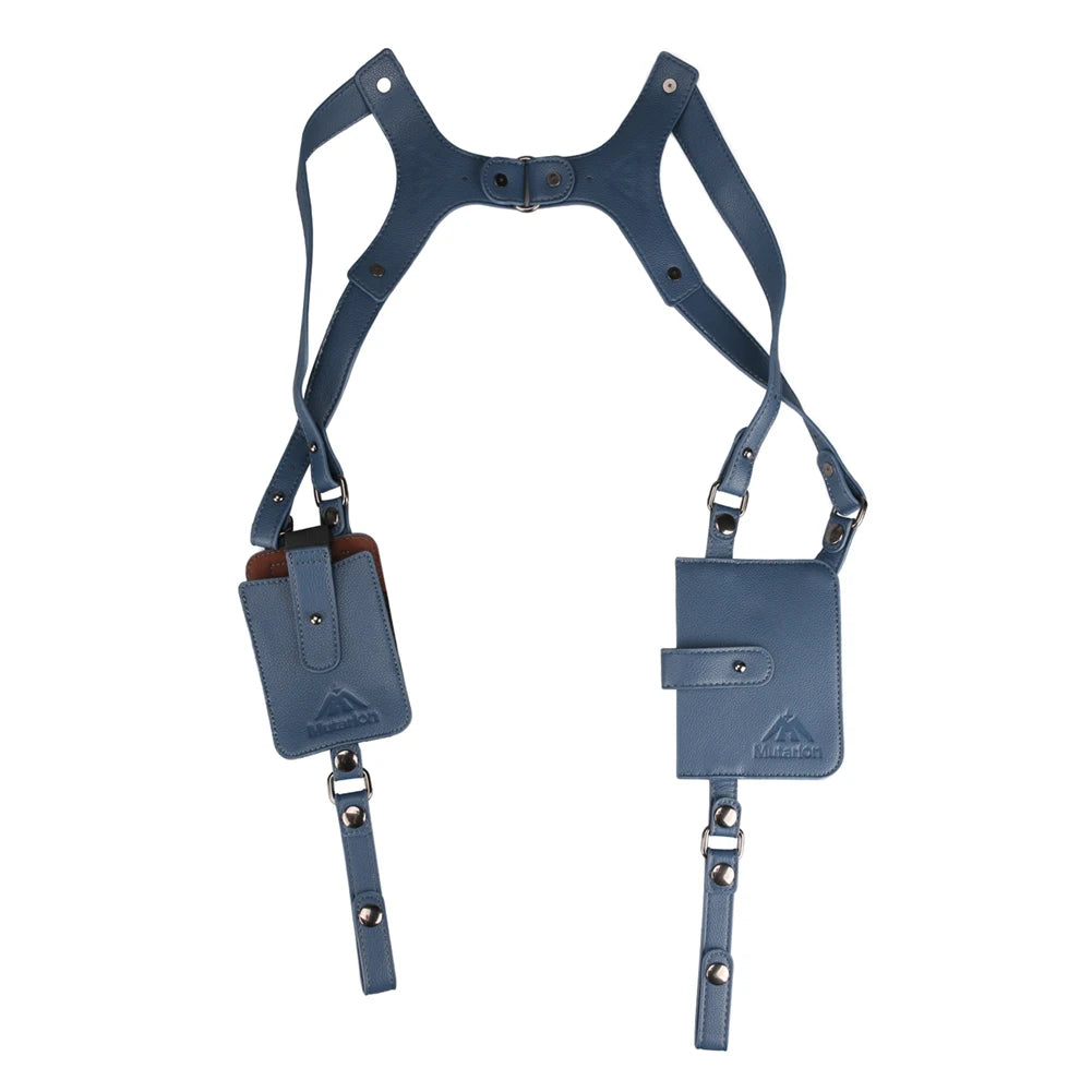 PU Leather Shoulder Bag - Anti-Theft Double Strap Holster With Secure Buckle Closure - ZOOMNSTORE