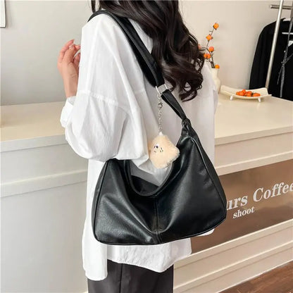 PU Leather Shoulder Bag - Large Capacity Women's Tote | Durable Lightweight Purse - ZOOMNSTORE