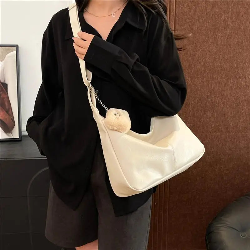 PU Leather Shoulder Bag - Large Capacity Women's Tote | Durable Lightweight Purse - ZOOMNSTORE