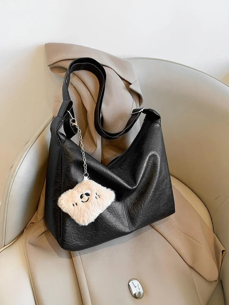 PU Leather Shoulder Bag - Large Capacity Women's Tote | Durable Lightweight Purse - ZOOMNSTORE