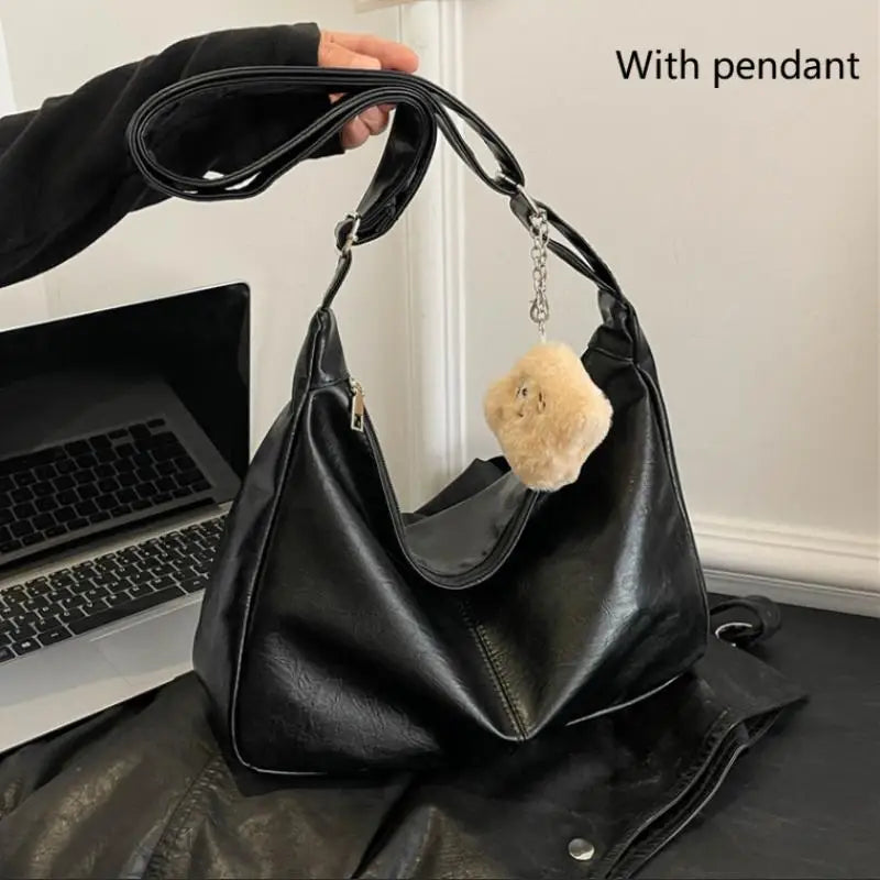PU Leather Shoulder Bag - Large Capacity Women's Tote | Durable Lightweight Purse - ZOOMNSTORE