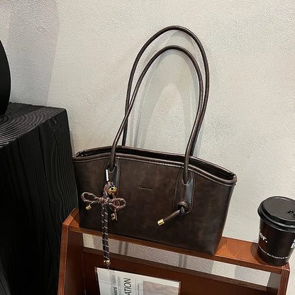 PU Leather Crossbody Bag - Womens Retro Shoulder Tote 2025 Winter Y2K Trend - ZOOMNSTORE