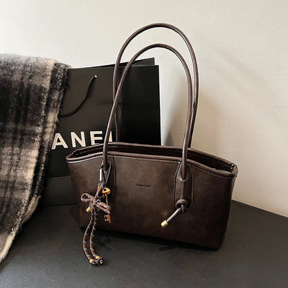 PU Leather Crossbody Bag - Womens Retro Shoulder Tote 2025 Winter Y2K Trend - ZOOMNSTORE