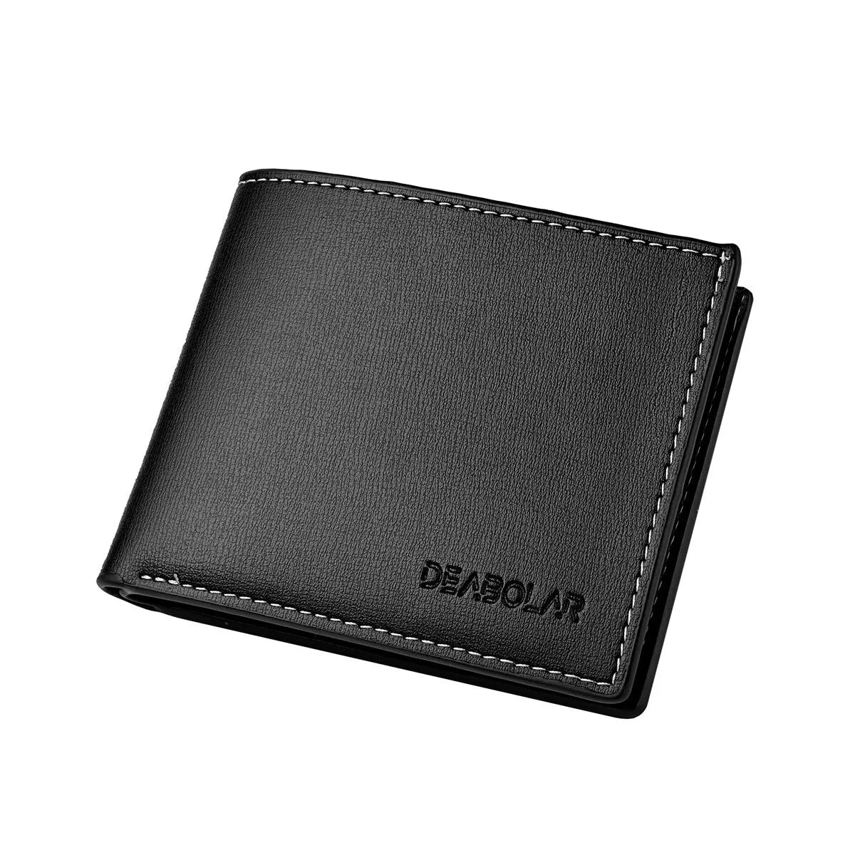 Mens Thin PU Leather Wallet - Short Folding Credit Card Holder - ZOOMNSTORE