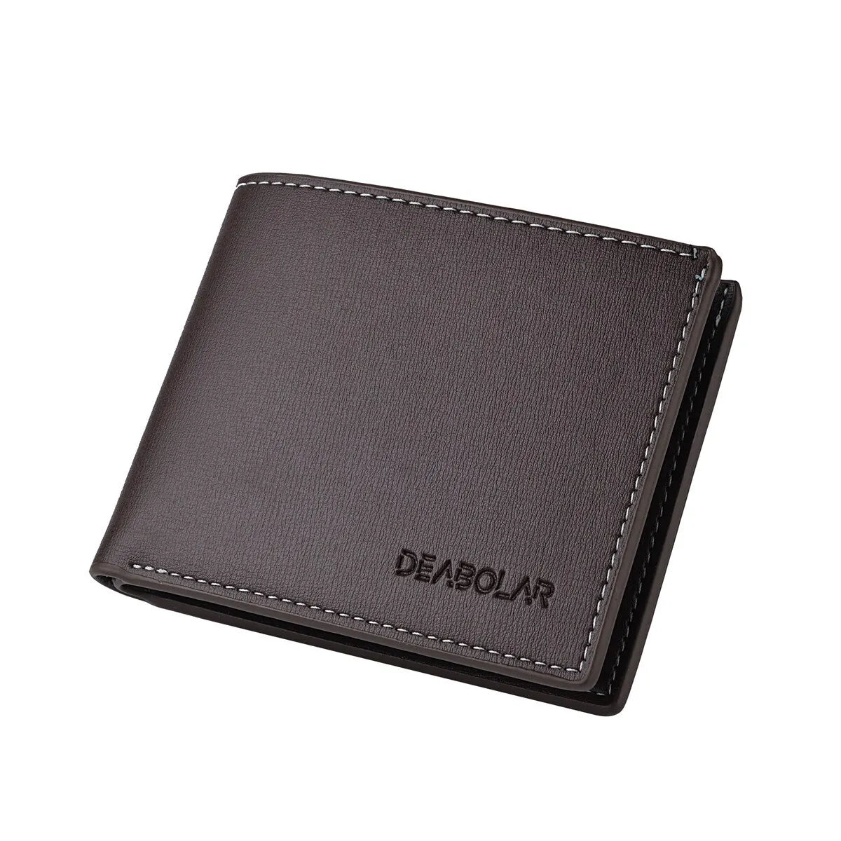 Mens Thin PU Leather Wallet - Short Folding Credit Card Holder - ZOOMNSTORE