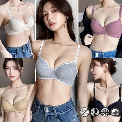 Women Sexy Bras Padded Push Up Bralette Female Adjustable Comfortable Underwear Ladies Letter Straps Brassiere Wireless Soft - ZOOMNSTORE